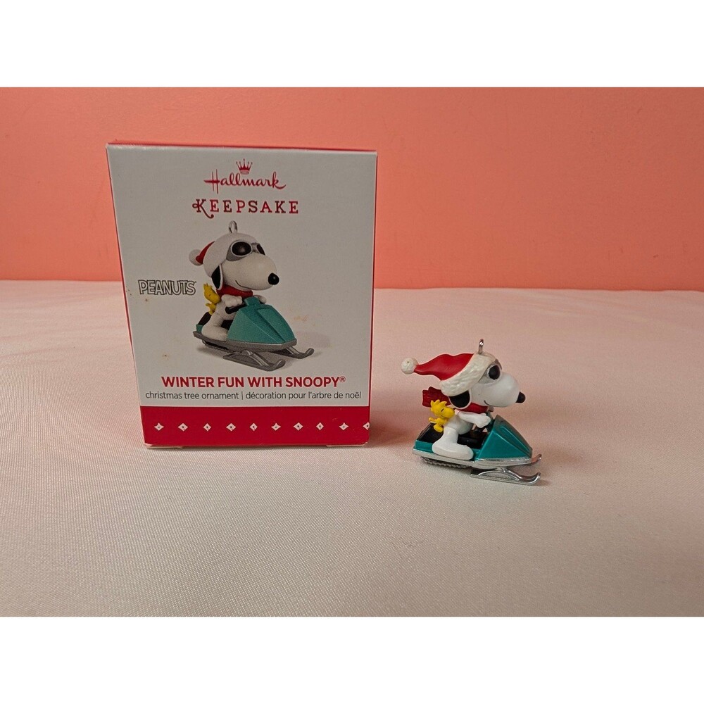 Hallmark Keepsake Christmas Ornament Miniature Winter Fun with Snoopy 2015